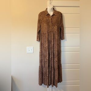 Duffield Lane Brown Long Sleeve Dress